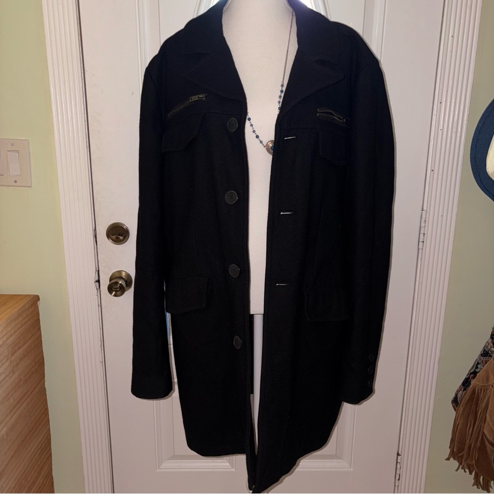 Vintage Guess Black trendy wool coat